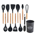 Silicone Kitchen Utensil Set with Bamboo Handles, Set of 12 - view 2