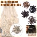 Silicone Lined Micro Ring Hair Extension Beads, 5 mm, Pack of 200 - Brown - view 2