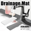 Silicone Long Sink Drain Mat, 42 x 10 x 1.3 cm - Grey - view 2