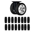 Silicone Luggage Wheel Covers, 16 Pack Caster Protectors - Black