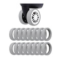 Silicone Luggage Wheel Covers, 16 Pack Caster Protectors - Grey