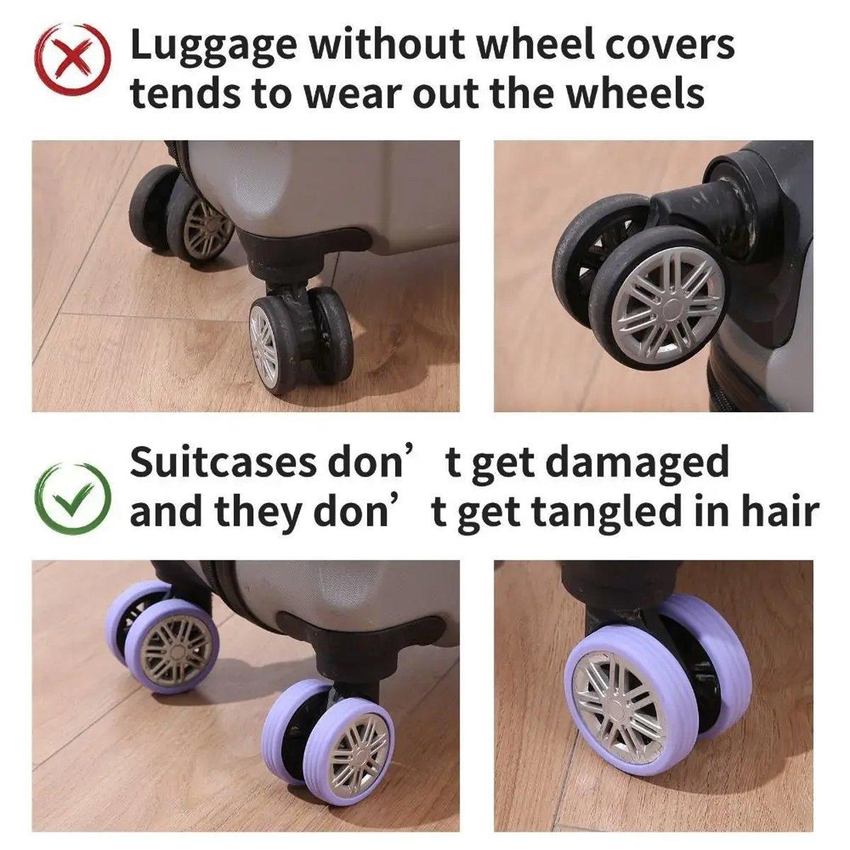 Silicone Luggage Wheel Covers, 16 Pack Caster Protectors - Orange - view 6