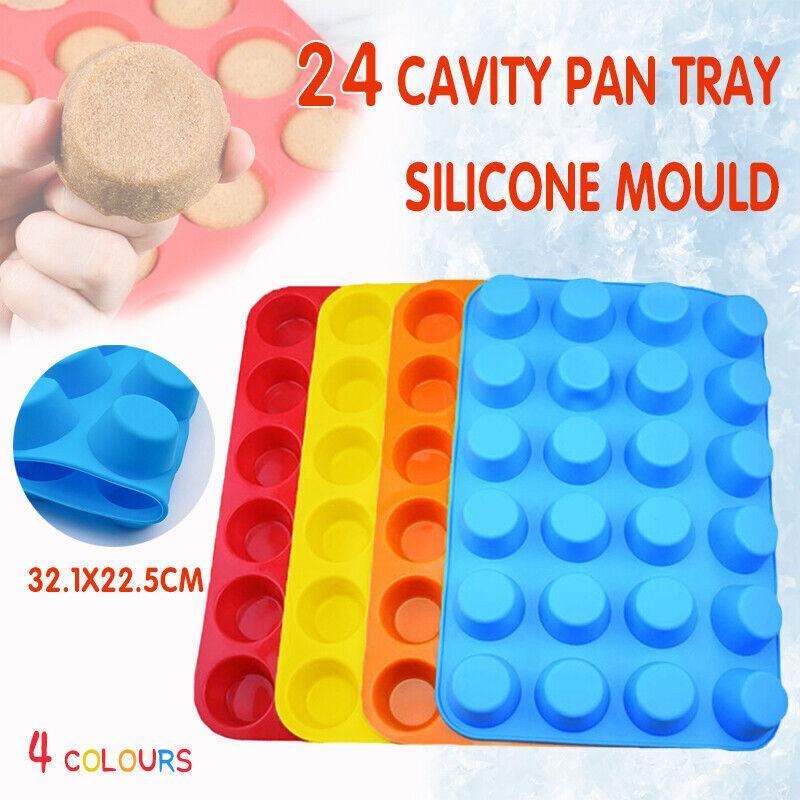 Silicone Mini Cupcake Baking Tray, 24 Cavity - Blue - view 2