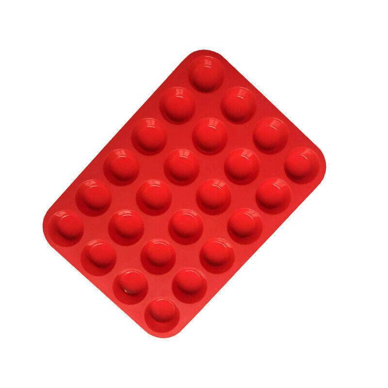 Silicone Mini Cupcake Baking Tray, 24 Cavity - Red - view 3