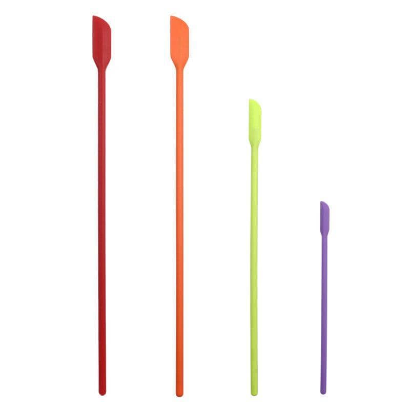 Silicone Mini Spatula Set of 4, Long Jar Scrapers - Multicolour