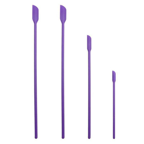 Silicone Mini Spatula Set of 4, Long Jar Scrapers - Purple