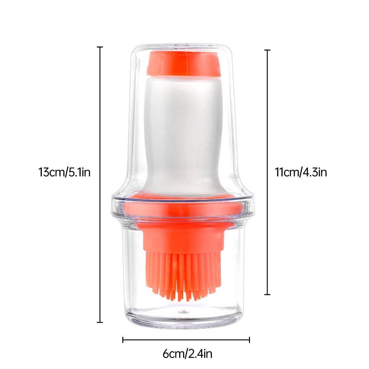 Silicone Oil Dispenser Brush with Storage Lid - Grey - view 4