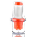Silicone Oil Dispenser Brush with Storage Lid - Orange