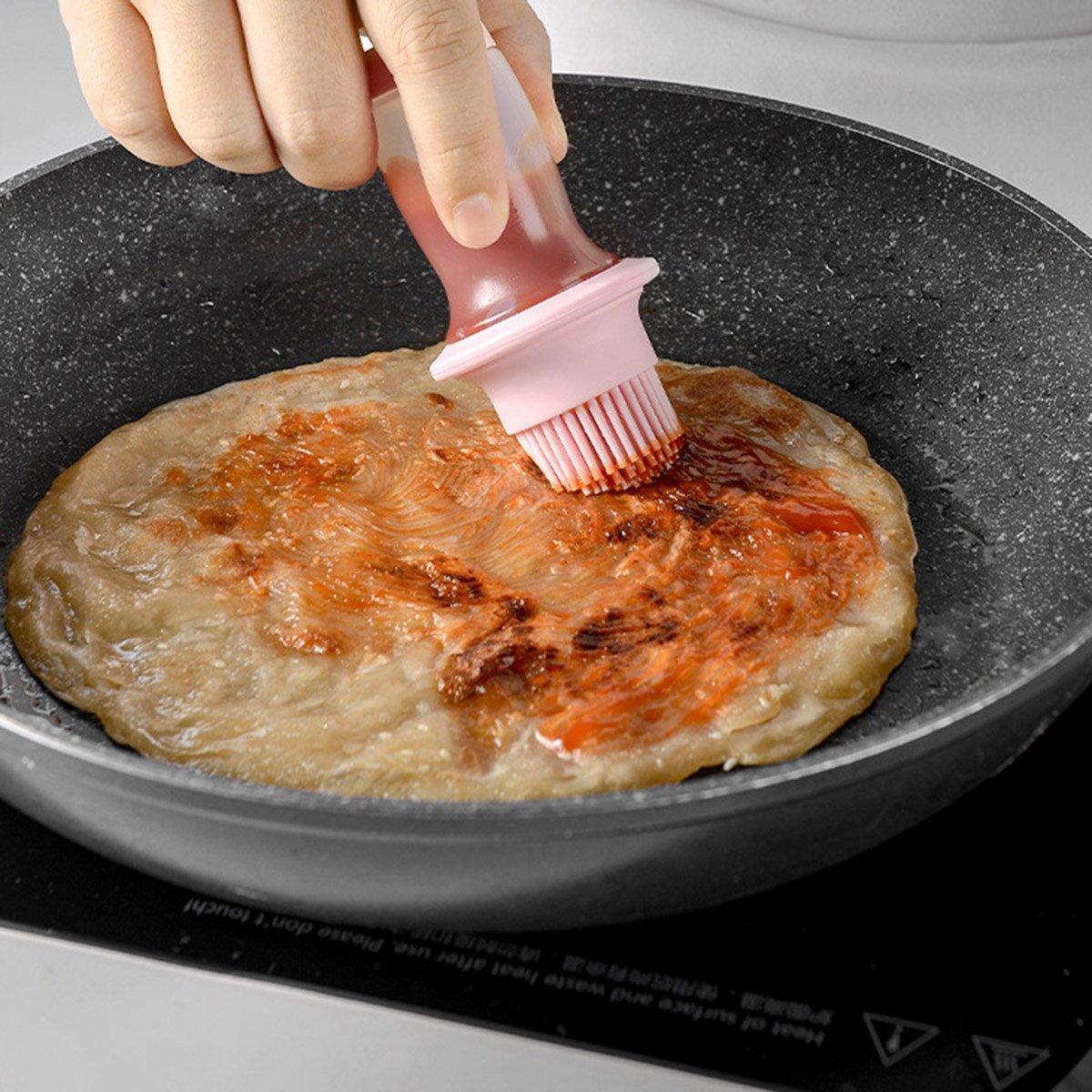 Silicone Oil Dispenser Brush with Storage Lid - Orange - view 5