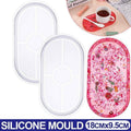 Silicone Oval Coaster Mould Tray for Epoxy Resin and Jewellery Crafts
