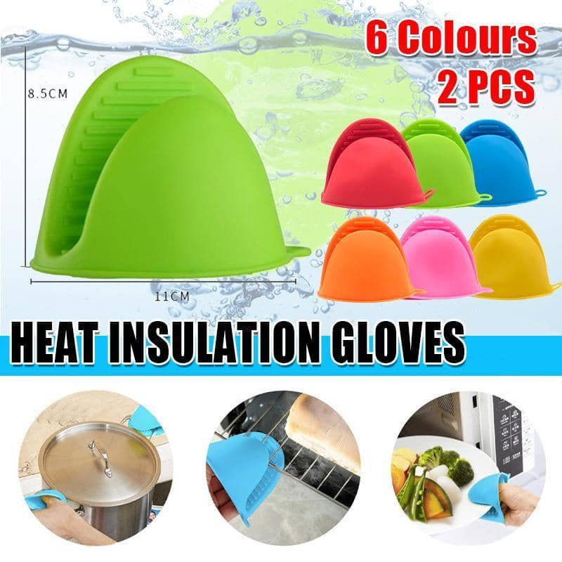 Silicone Oven Mitt Hand Clips, Heat Resistant, Pack of 2 - Blue - view 2