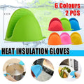 Silicone Oven Mitt Hand Clips, Heat Resistant, Pack of 2 - Red - view 2