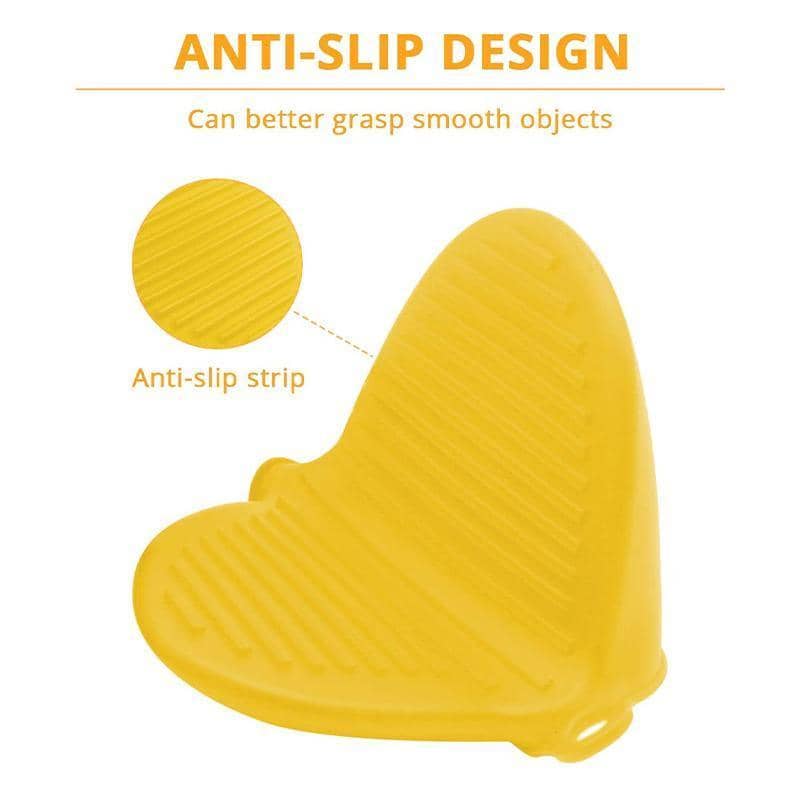 Silicone Oven Mitt Hand Clips, Heat Resistant, Pack of 2 - Yellow - view 5