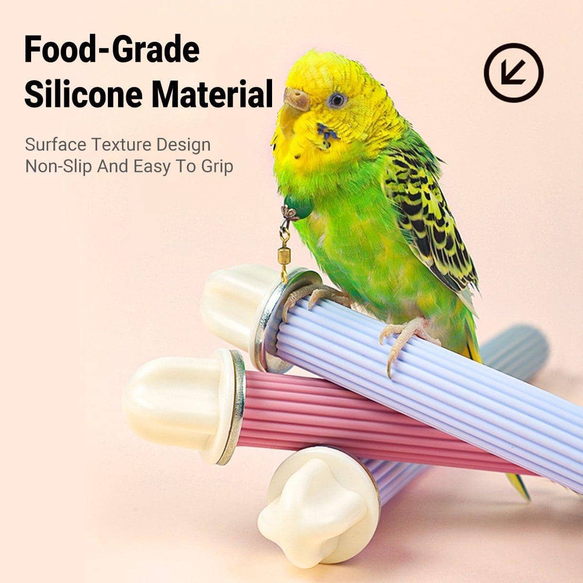 Silicone Parrot Perch Stand - White and Blue - view 5