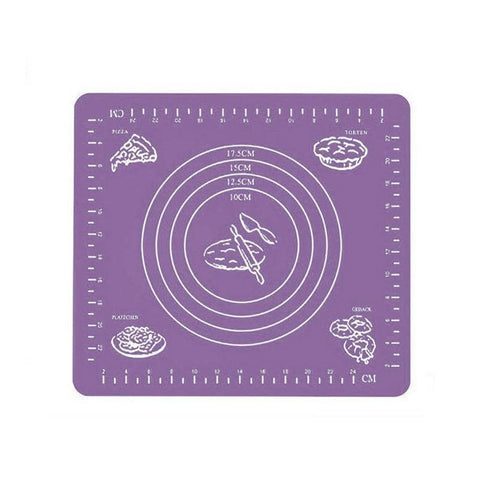 Silicone Pastry Mat, Non-Stick, Purple - 29 x 26 cm