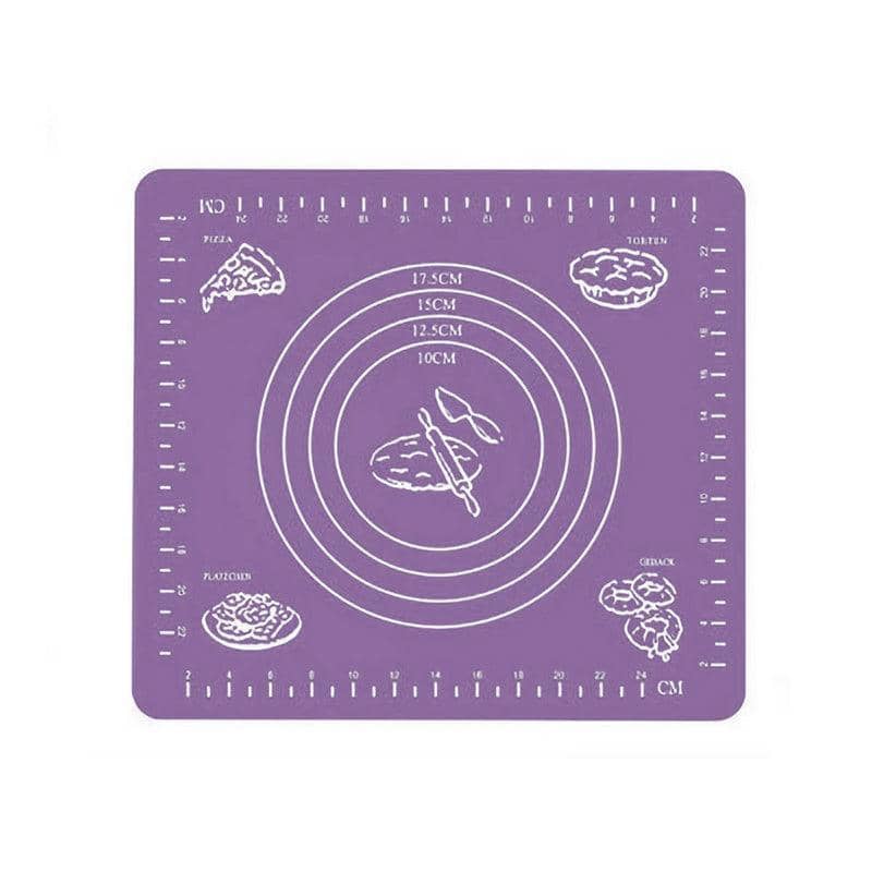 Silicone Pastry Mat, Non-Stick, Purple - 29 x 26 cm