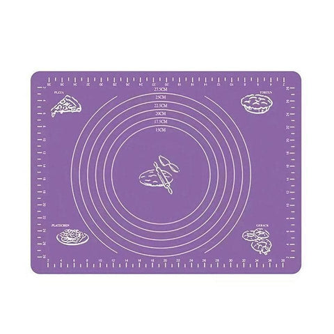 Silicone Pastry Mat, Non-Stick, Purple - 40 x 30 cm