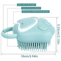 Silicone Pet Bath Brush with Shampoo Dispenser - Blue - view 4