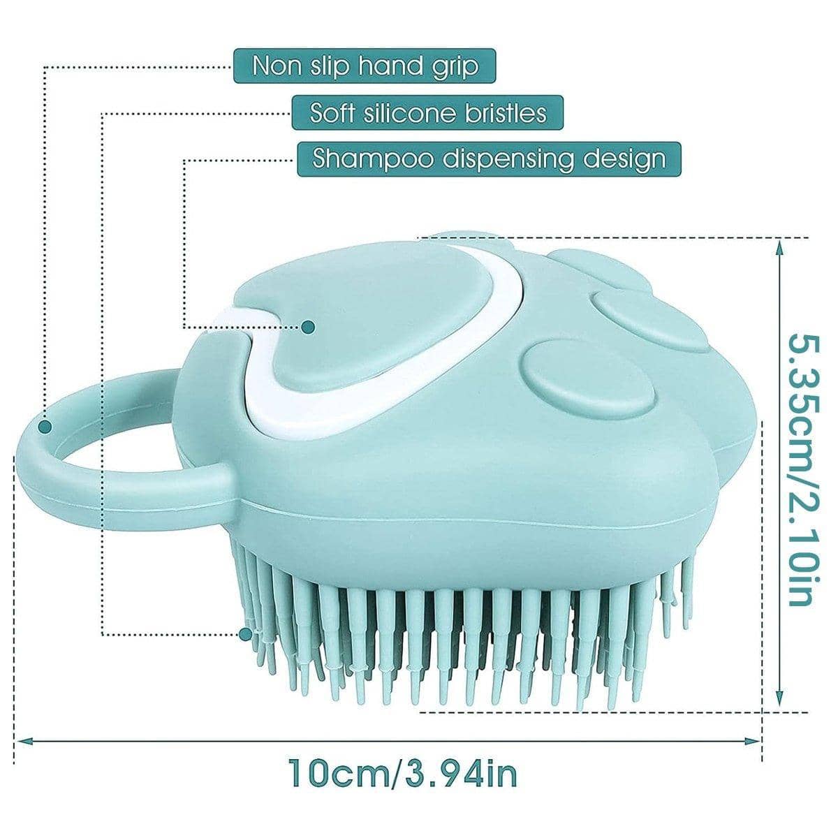 Silicone Pet Bath Brush with Shampoo Dispenser - Yellow - view 4