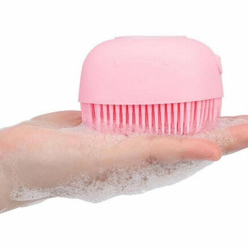 Silicone Pet Bath Massage Brush with Shampoo Dispenser - Yellow - view 5