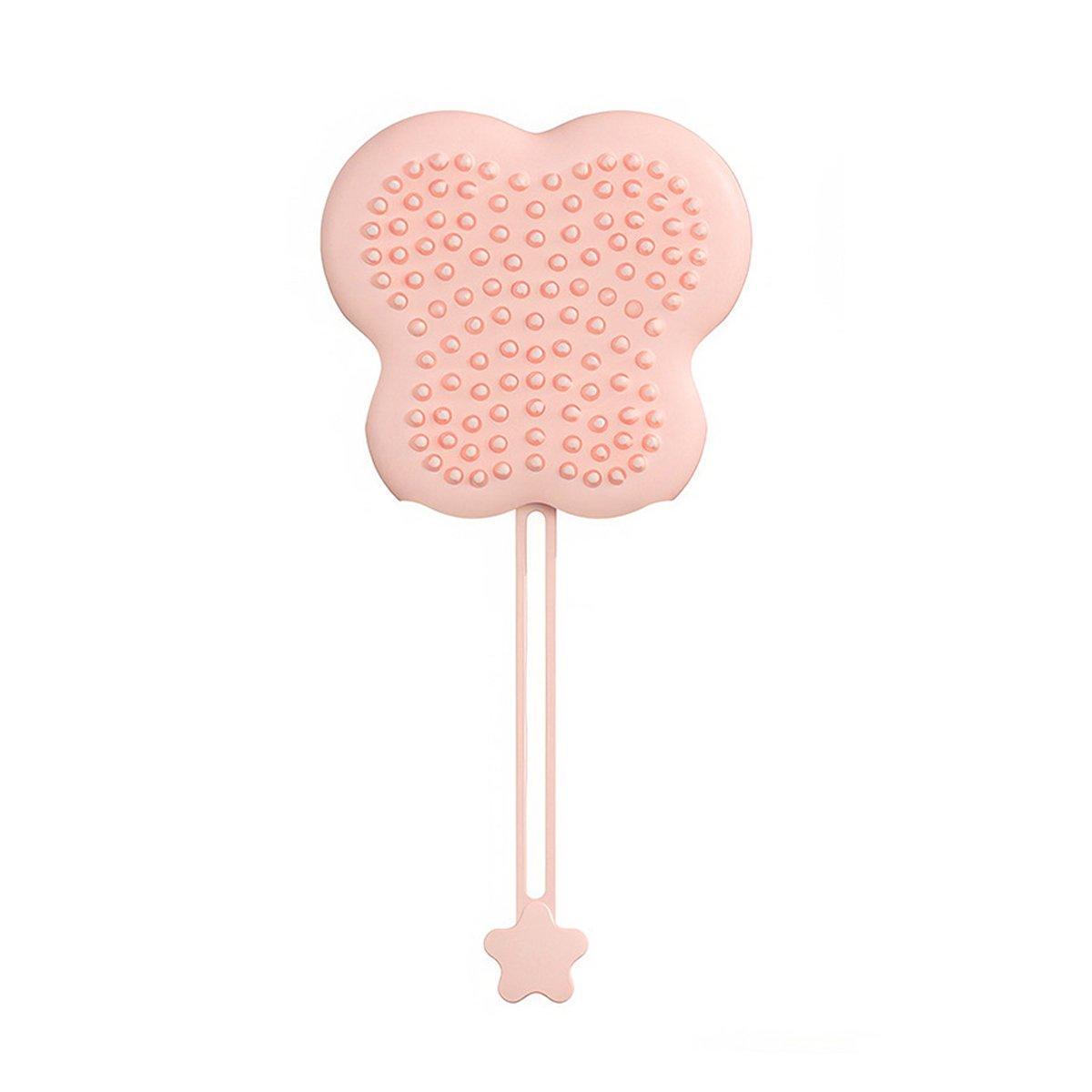 Silicone Pet Brush for Grooming and Furniture Hair Removal - Pink