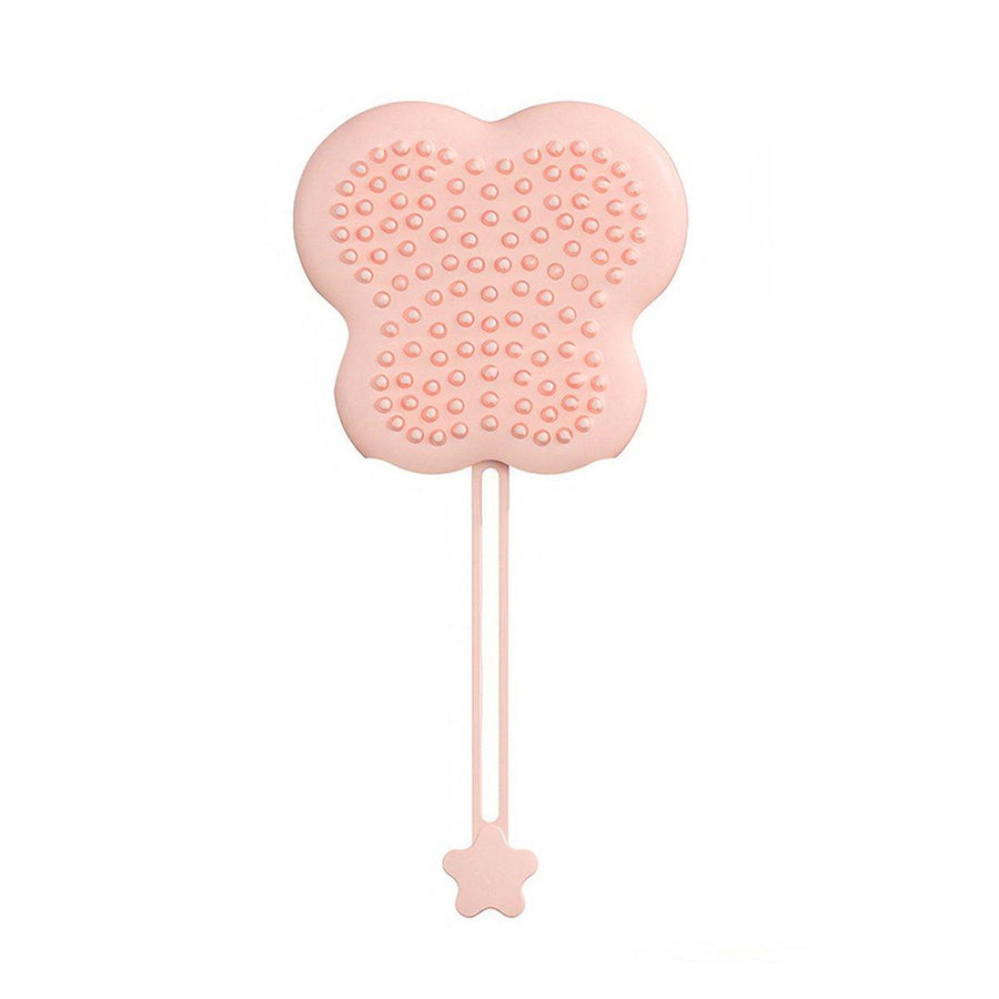 Silicone Pet Brush for Grooming and Furniture Hair Removal - Pink