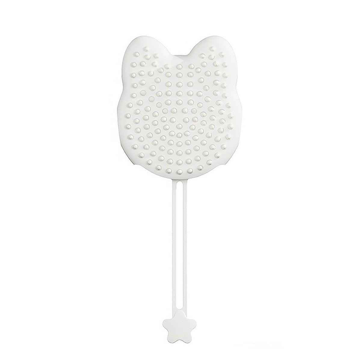 Silicone Pet Brush for Grooming and Furniture Hair Removal - White
