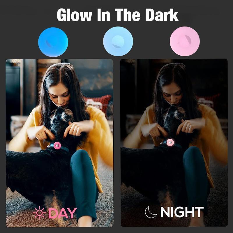 Silicone Pet Collar Case for AirTag - Blue Glow in the Dark - view 6
