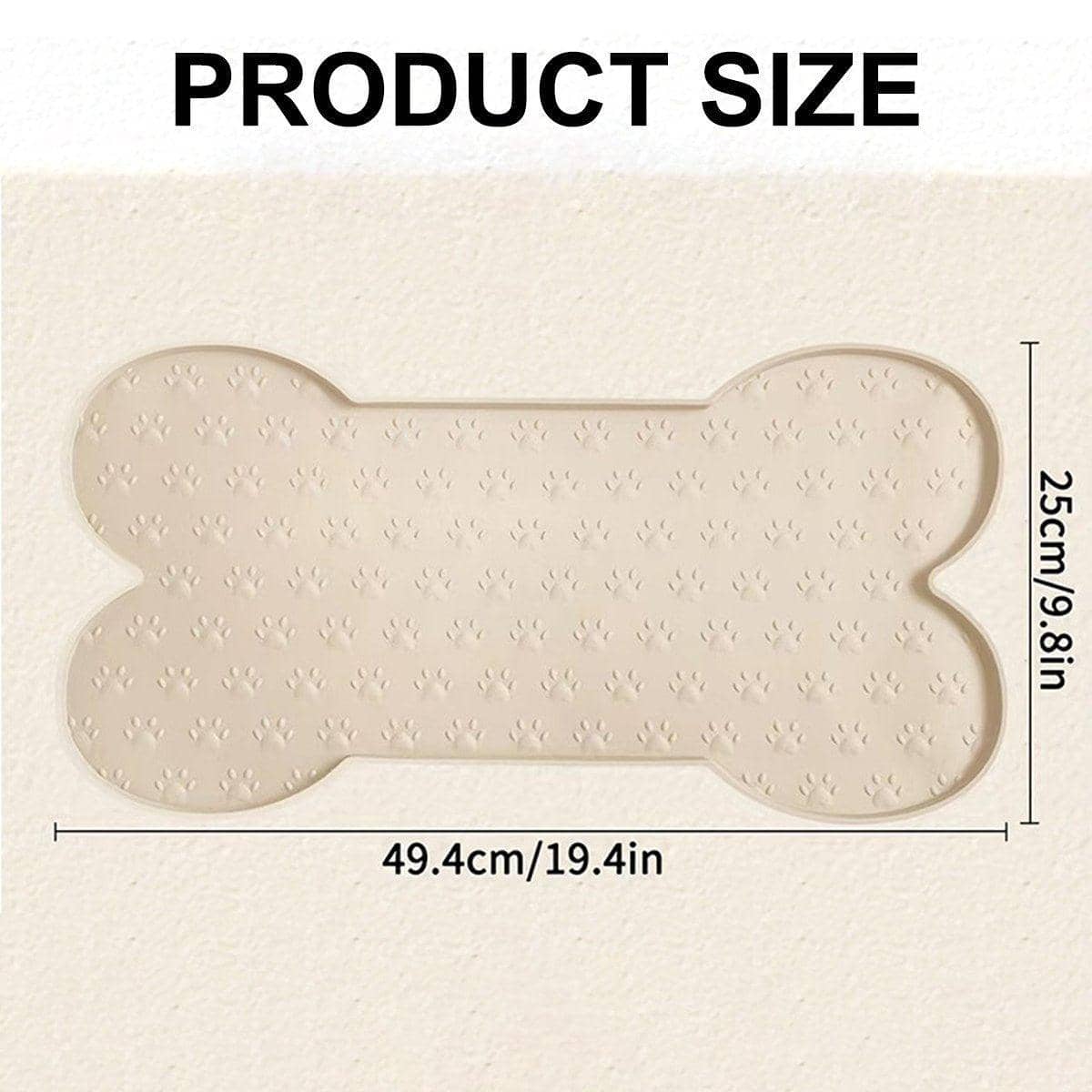 Silicone Pet Feeding Mat, Bone Shaped, Waterproof - Black - view 4