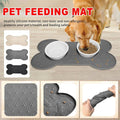 Silicone Pet Feeding Mat, Bone Shaped, Waterproof - Cream - view 2