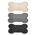 Silicone Pet Feeding Mat, Bone Shaped, Waterproof - Cream - view 3