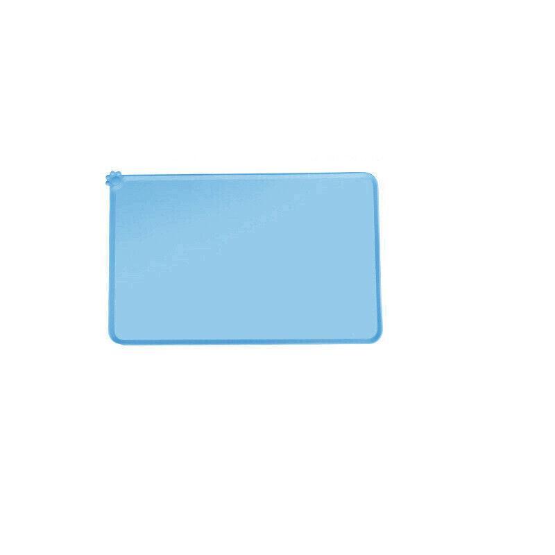 Silicone Pet Feeding Mat for Dog and Cat Food Bowls - Blue