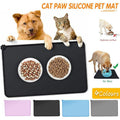 Silicone Pet Feeding Mat for Dog and Cat Food Bowls - Blue - view 2