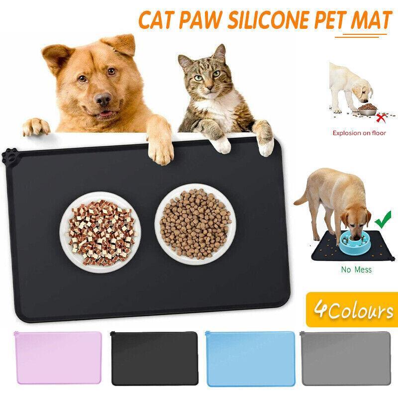 Silicone Pet Feeding Mat for Dog and Cat Food Bowls - Grey - view 2