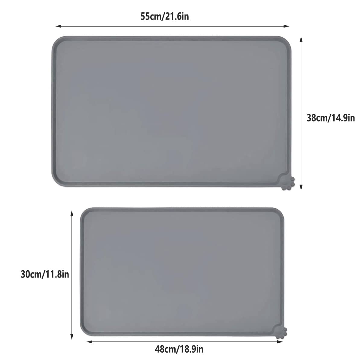 Silicone Pet Feeding Mat - Grey, 55 x 38 cm - view 3