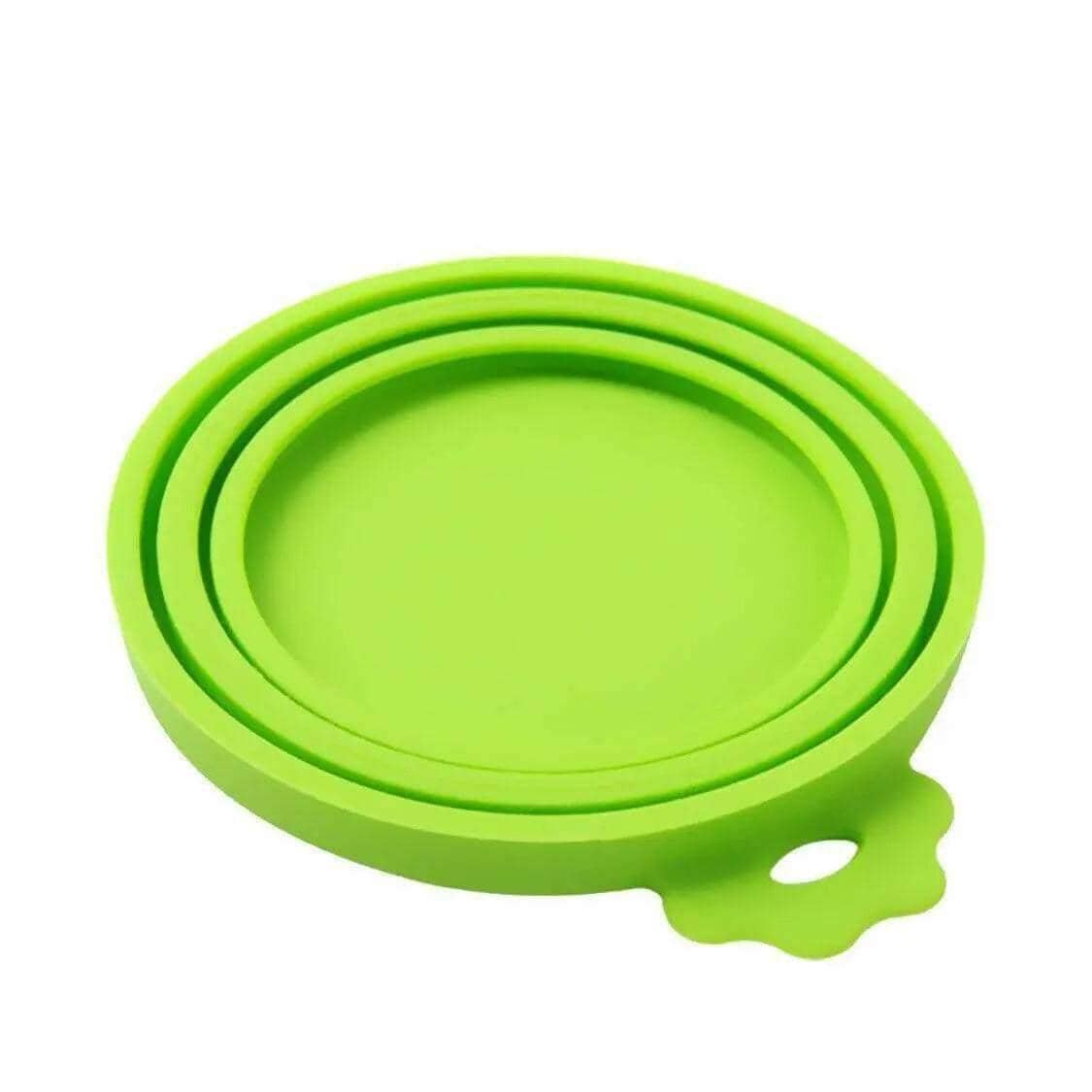 Silicone Pet Food Can Lid Cover, Reusable Storage Cap - Green, Single