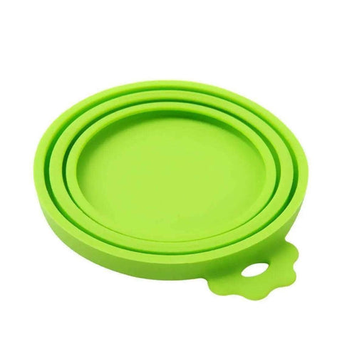 Silicone Pet Food Can Lid Cover, Reusable Storage Cap - Green, Single