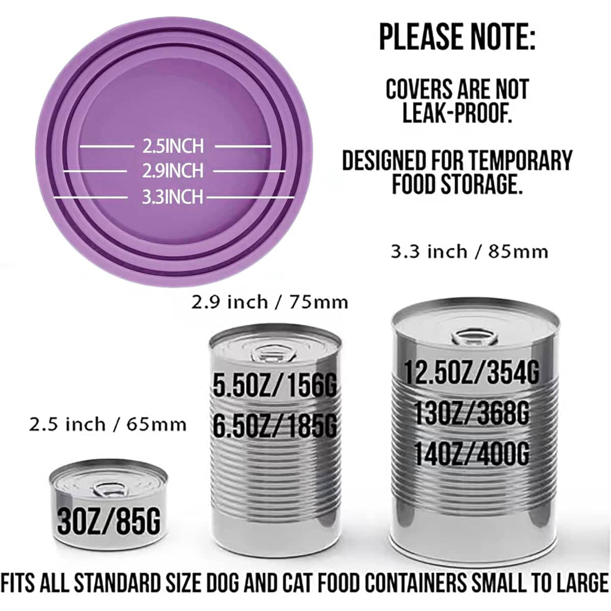 Silicone Pet Food Can Lids, Pack of 2 - Royal Blue - view 4