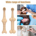 Silicone Pet Toothbrush Set of 2 for Dogs and Cats - Beige - view 5
