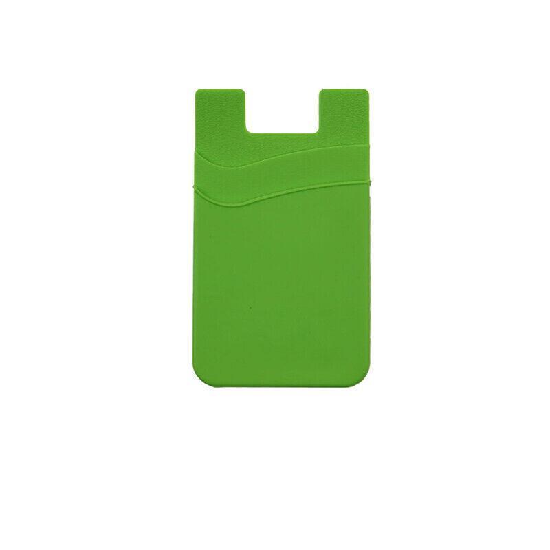 Silicone Phone Card Holder Double Layer Adhesive Wallet - Green