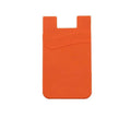 Silicone Phone Card Holder Double Layer Adhesive Wallet - Orange