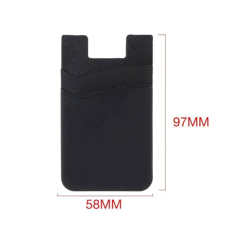 Silicone Phone Card Holder Double Layer Adhesive Wallet - Orange - view 4