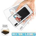 Silicone Phone Card Holder Double Layer Adhesive Wallet - Orange - view 5
