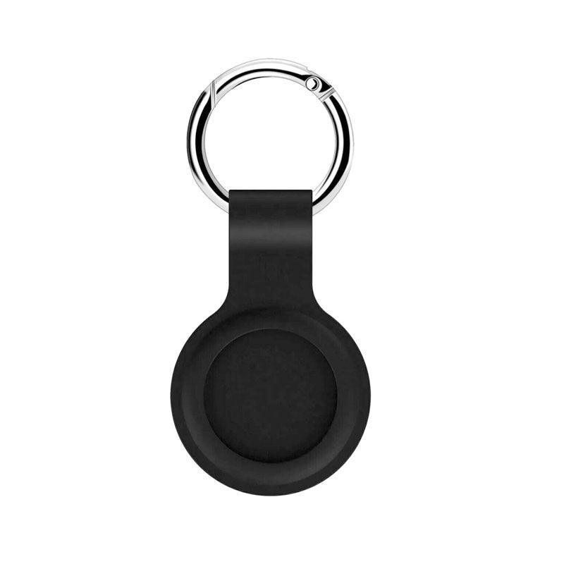 Silicone Protective Case for Apple AirTag with Key Ring - Black