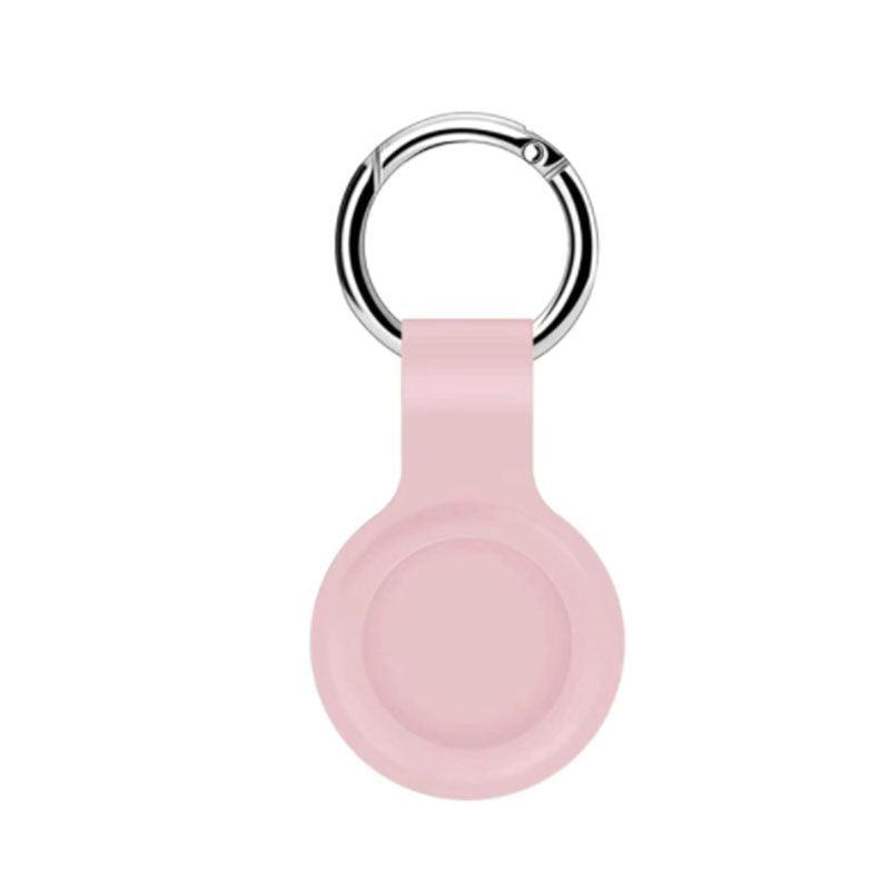 Silicone Protective Case for Apple AirTag with Key Ring - Light Pink