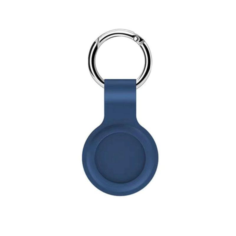 Silicone Protective Case for Apple AirTag with Key Ring - Navy Blue