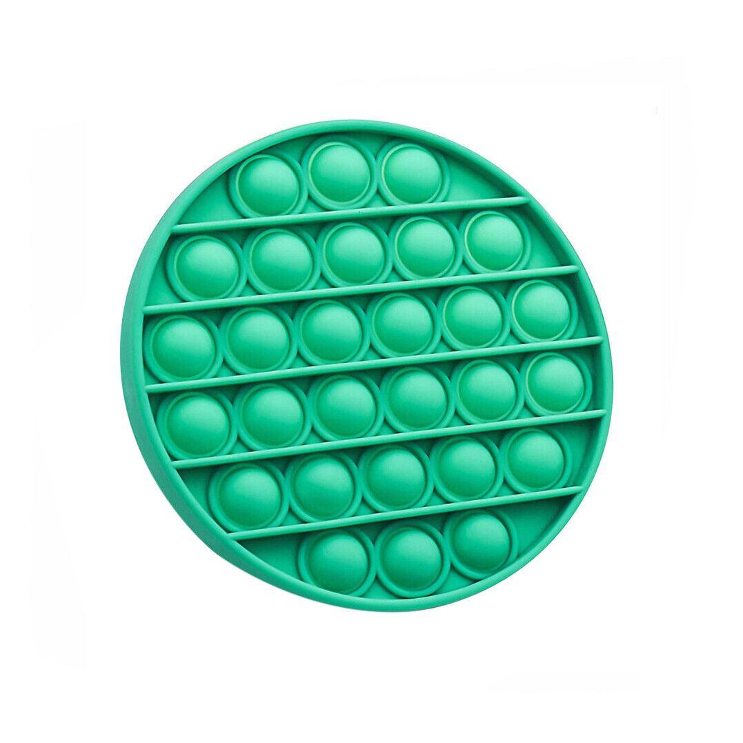 Silicone Push Pop Bubble Fidget Toy Sensory Stress Relief - Green Round
