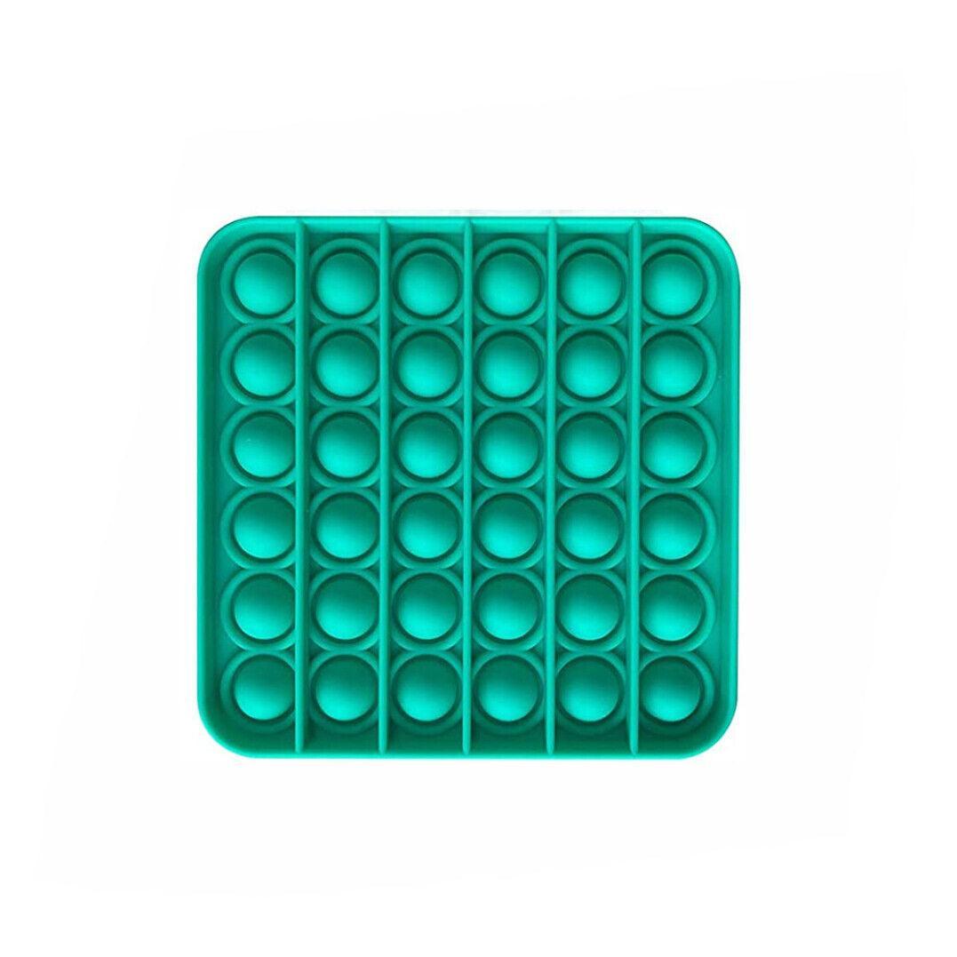 Silicone Push Pop Bubble Fidget Toy Sensory Stress Relief - Green Square