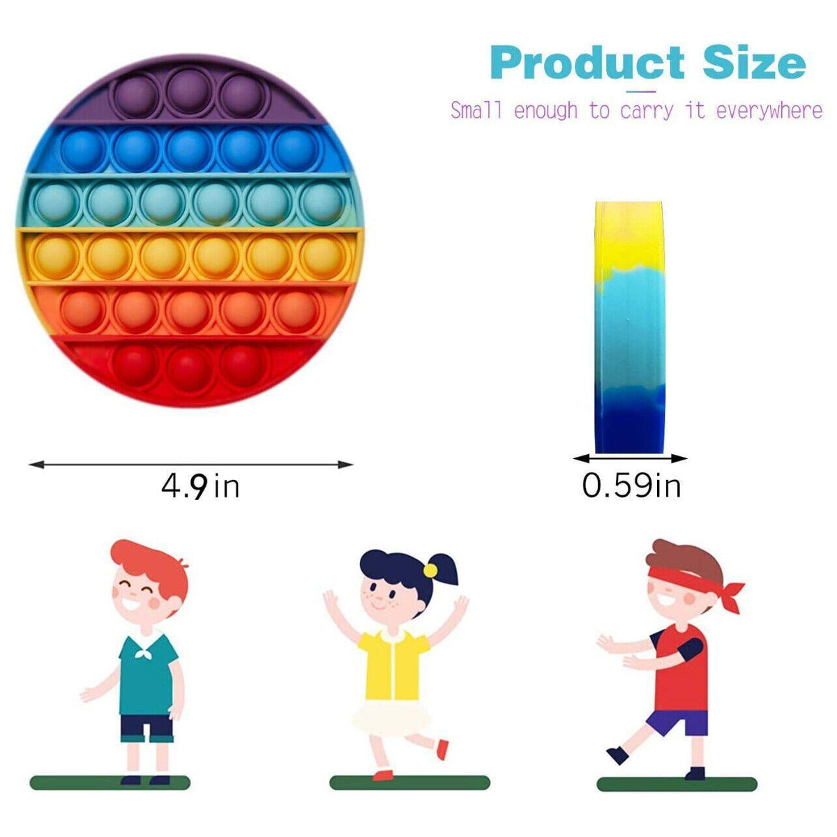 Silicone Push Pop Bubble Fidget Toy Sensory Stress Relief - Green Square - view 10