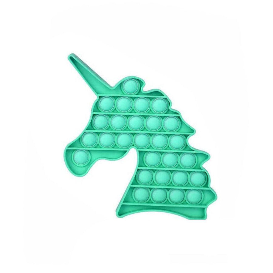 Silicone Push Pop Bubble Fidget Toy Sensory Stress Relief - Green Unicorn